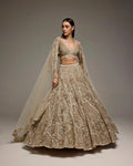 Made To Order – Soft Champagne Gold Oriane Bridal Lehenga