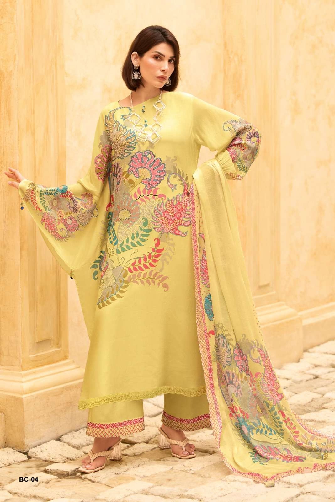 Cotton Digitally Printed With Handwork And Laces Suit