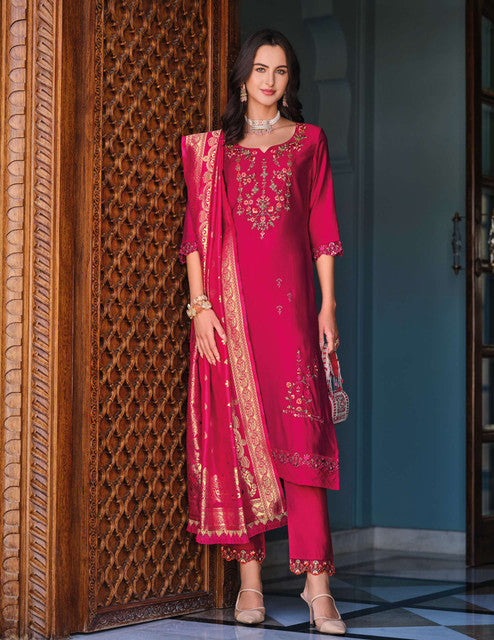 Viscose Embroidered Top & Dupatta 2pc Set