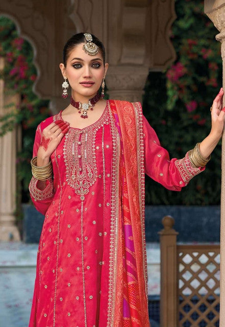 Heavy Simar Embroidered Stitched Gown