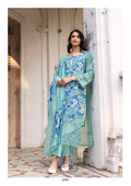 Pure Muslin Embroidered With Digital Print and Crochet Work Suit