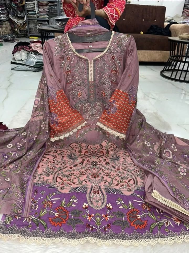 Pure Super Heavy Lawn Cotton Pakistani Style Stitched Suit