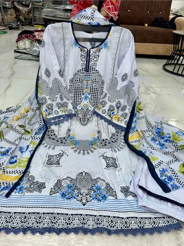 Pure Super Heavy Lawn Cotton Pakistani Style Stitched Suit