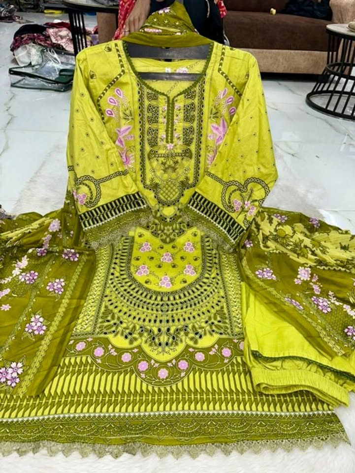 Pure Super Heavy Lawn Cotton Pakistani Style Stitched Suit