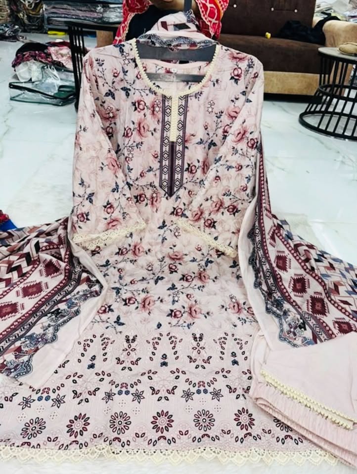 Pure Super Heavy Lawn Cotton Pakistani Style Stitched Suit