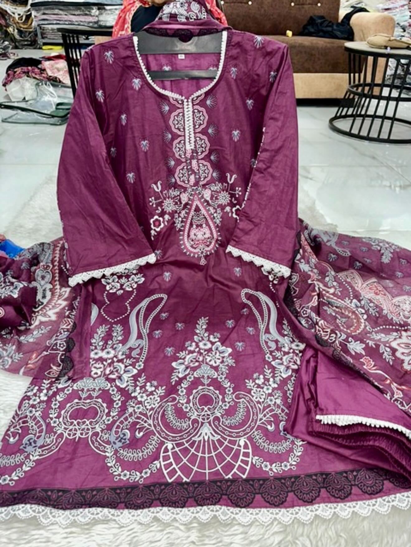 Pure Super Heavy Lawn Cotton Pakistani Style Stitched Suit