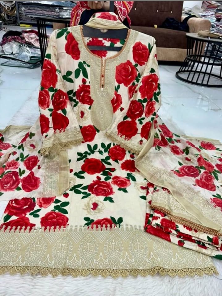 Pure Super Heavy Lawn Cotton Pakistani Style Stitched Suit