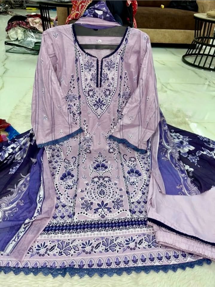 Pure Super Heavy Lawn Cotton Pakistani Style Stitched Suit