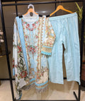 Pure Cotton With Embroidery and Laces Stitched Pakistani Style Suit
